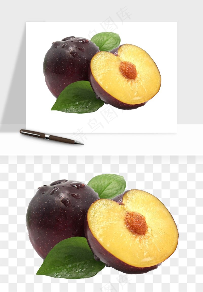 桃子油桃黄桃水果png免抠