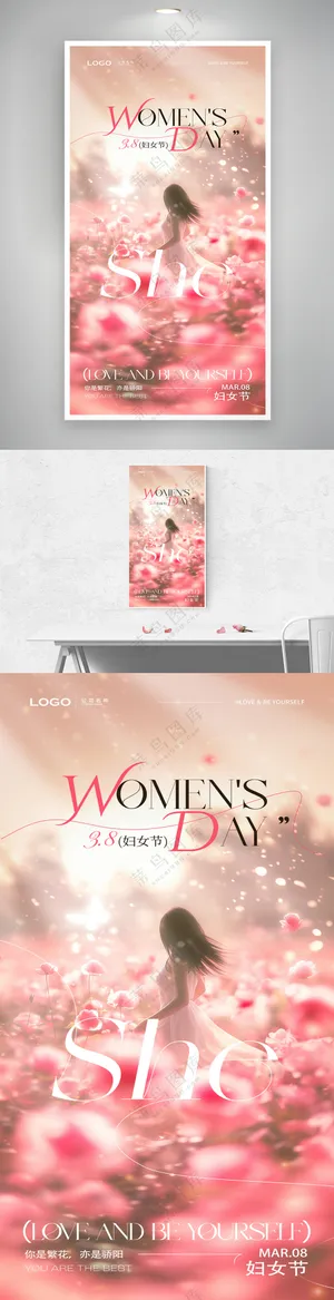 38妇女节梦幻海报