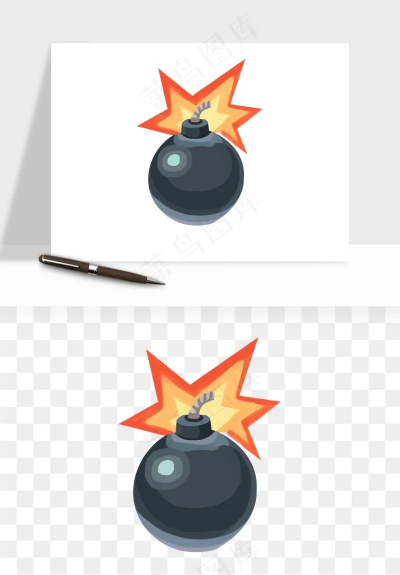 卡通地雷炸弹png免抠