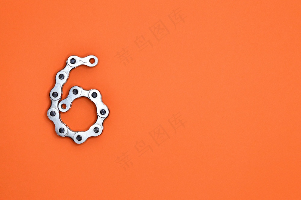 灰色金属链 素材图片  数字6