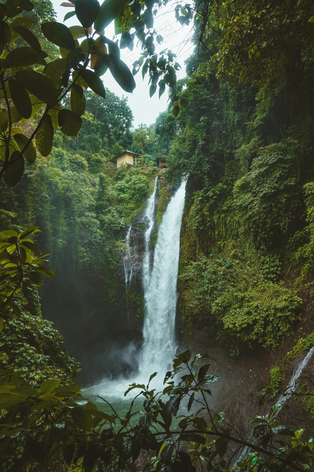 绿意盎然间的瀑布美景
