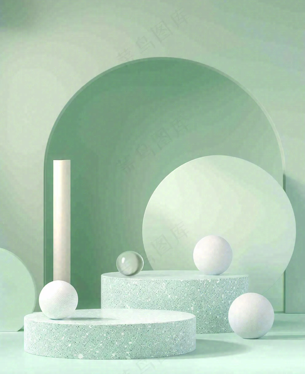 美妆护肤3d展台清新背景