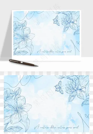 水彩花卉手绘矢量背景