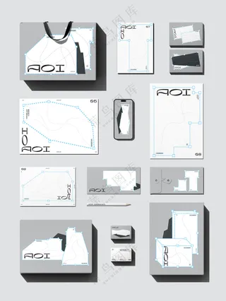 名片logo海报信封邀请函手提纸袋包装盒vi文创样机-02