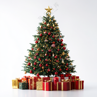 白色背景圣诞节圣诞树素材