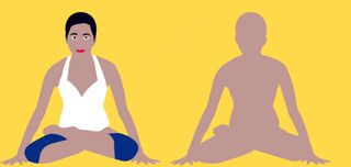 瑜伽体式 双手支撑全莲花式