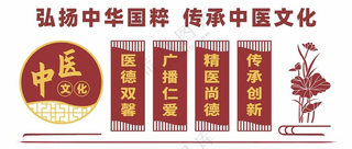 中医文化墙中药文化医院形象墙海报