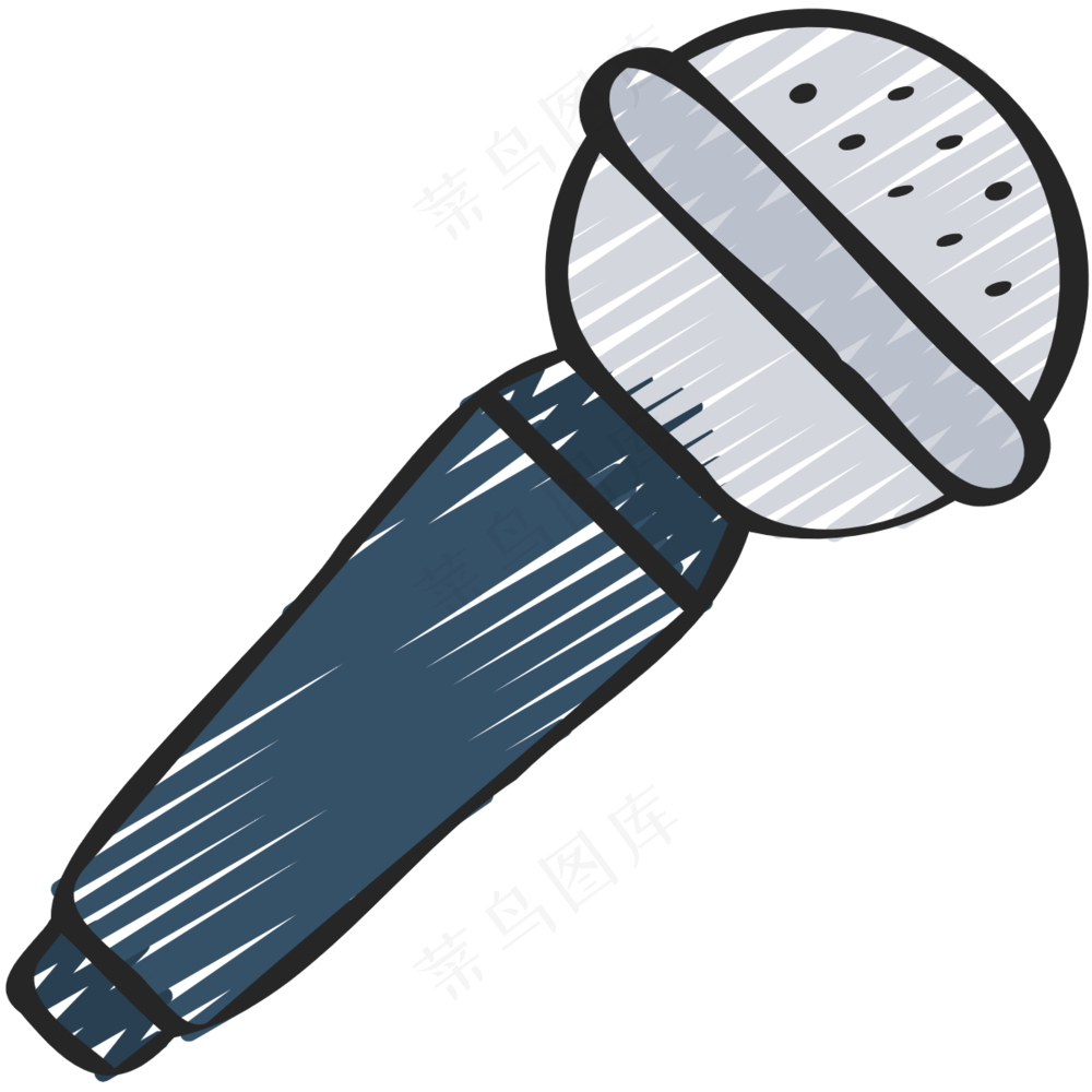 麦克风 铅笔手绘图标icon