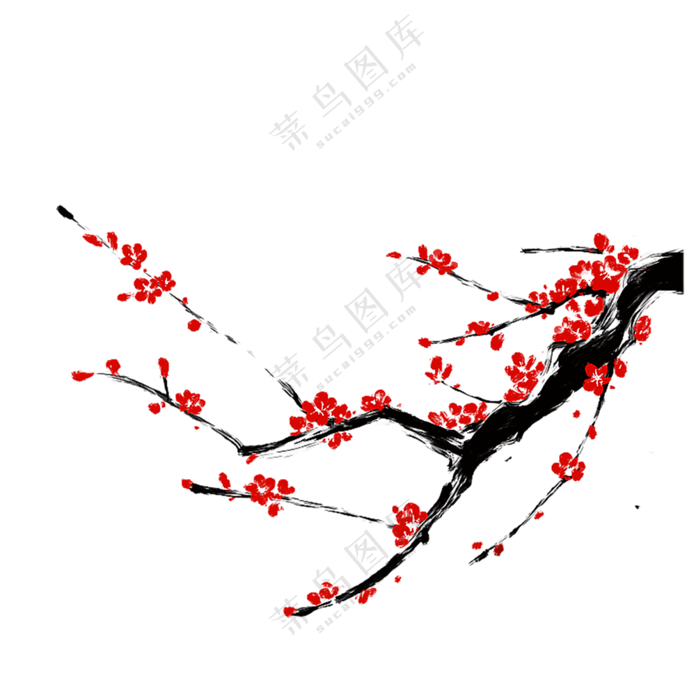 梅花素材   手绘梅花   水墨梅花