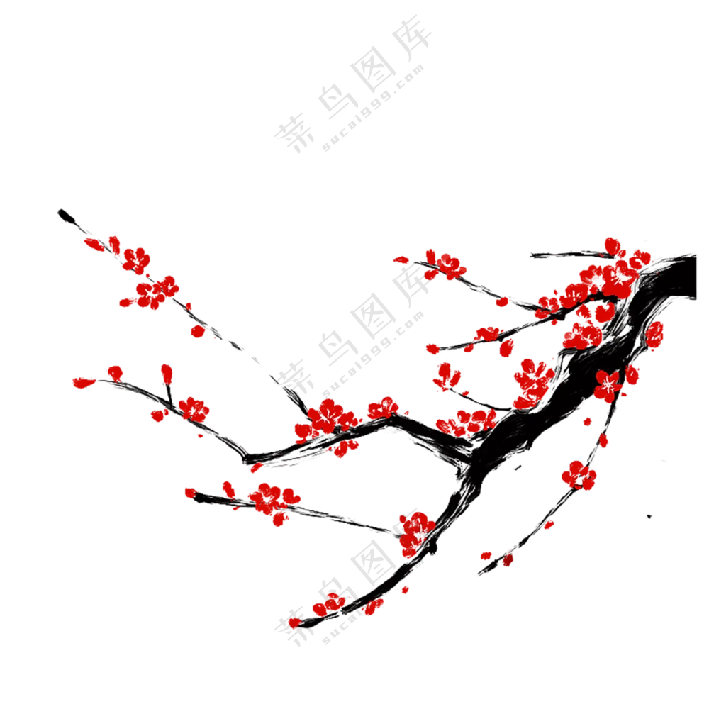 梅花素材   手绘梅花   水墨梅花
