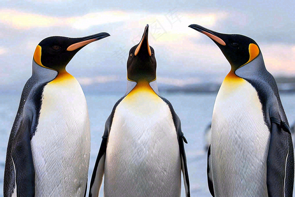 冰雪天地的企鹅寒冷动物摄影图