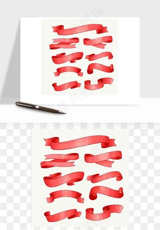 蝴蝶结丝带彩带矢量png免抠