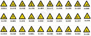 黄色当心标志标识