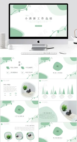 简约风小清新工作总结PPT预览图