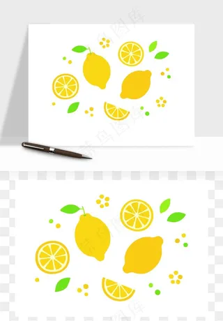 手绘柠檬矢量