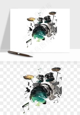 摇滚架子鼓乐器png免抠