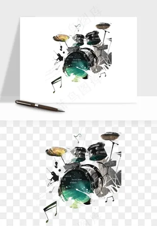 摇滚架子鼓乐器png免抠