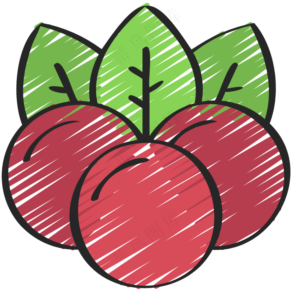 野生莓果 铅笔手绘图标icon