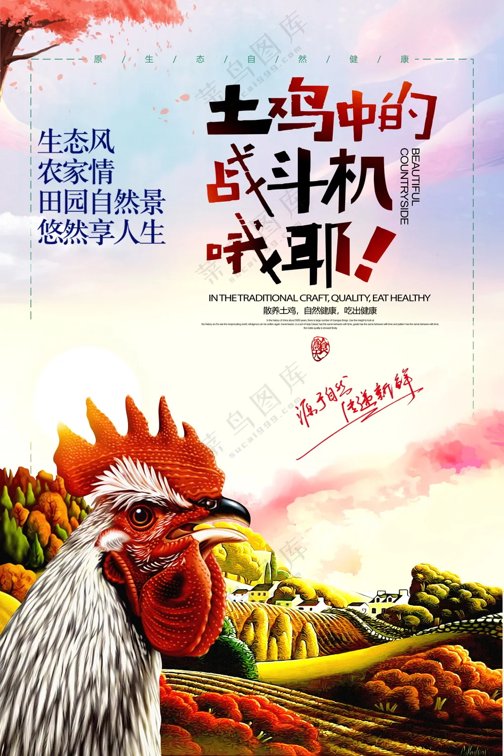 生态土鸡美食海报素材