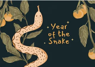 矢量蛇元素2025蛇蛇年剪影海报