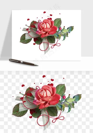 复古花卉相框欧式png免抠