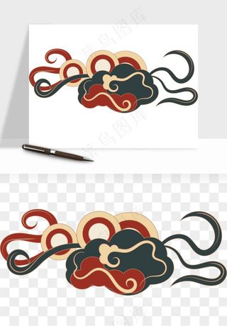 国潮敦煌云纹祥云云彩png免抠