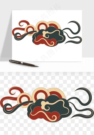 国潮敦煌云纹祥云云彩png免抠