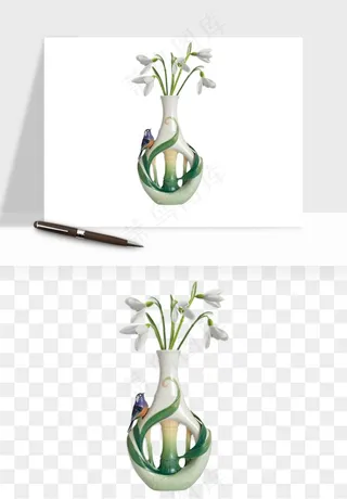 花瓶摆件花艺png免抠图