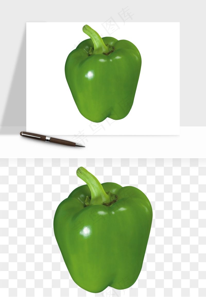 青圆椒蔬菜png免抠
