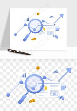 立体2.5d科技商务png免抠