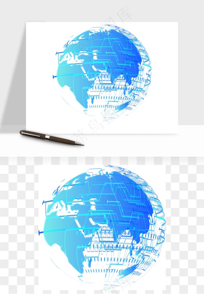 科技地球点线矢量png免抠