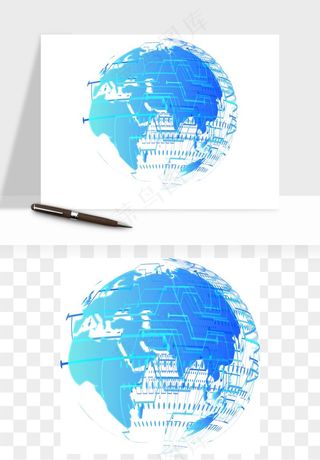 科技地球点线矢量png免抠
