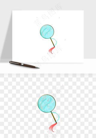 古风扇子元素png免抠