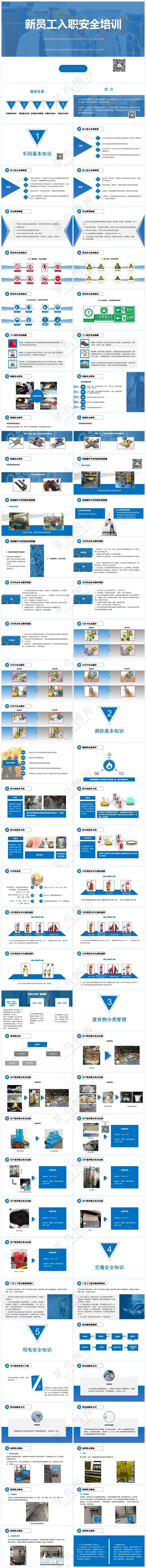 蓝色职场风新员工安全常识培训