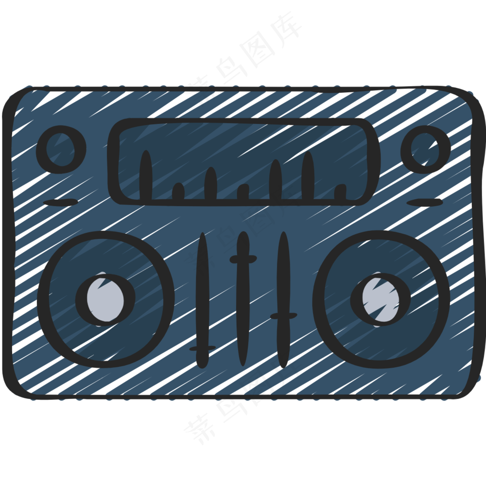 录音机 铅笔手绘图标icon
