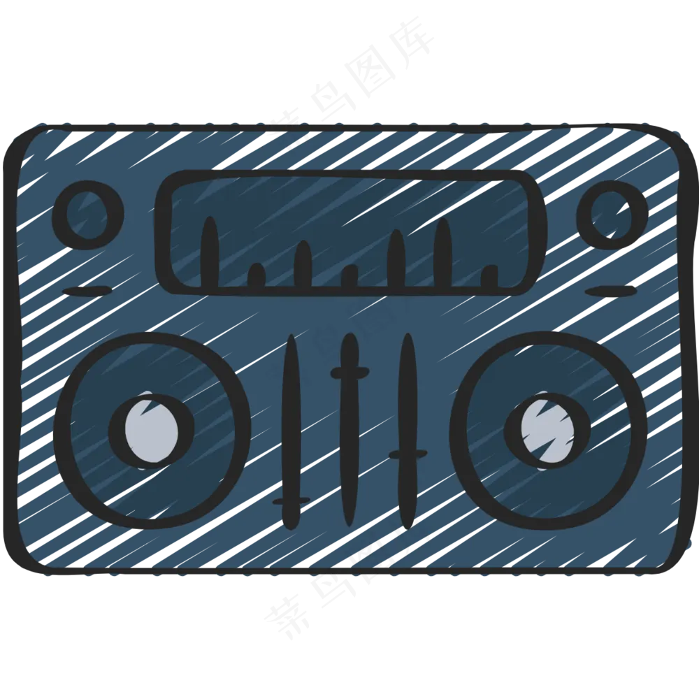 录音机 铅笔手绘图标icon