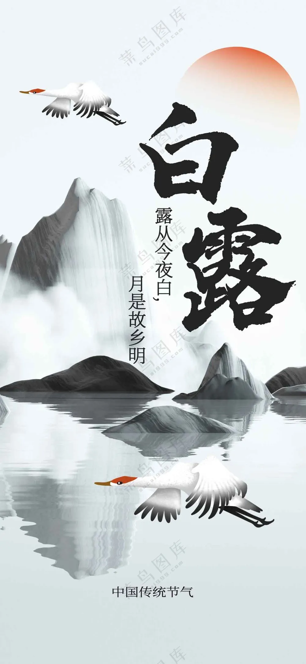 白露节气传统海报