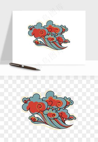 国潮敦煌云纹祥云云彩png免抠