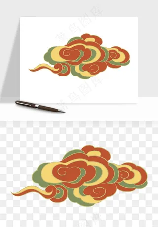 国潮敦煌云纹祥云云彩png免抠