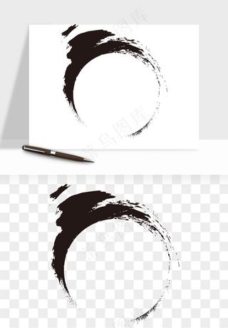 墨迹水墨圆圈圆环边框