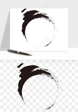 墨迹水墨圆圈圆环边框
