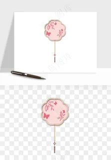 古风扇子元素png免抠