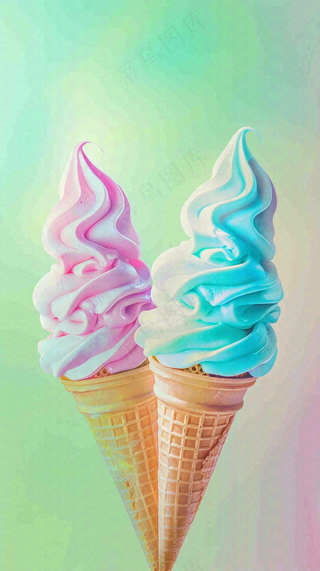 夏日饮品冰淇淋美食背景