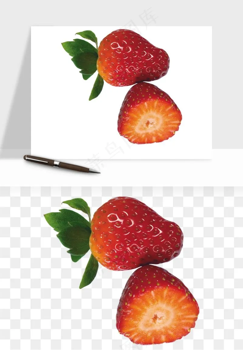 草莓水果png免抠