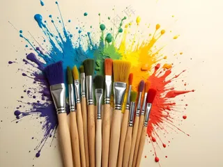 水彩画排笔画刷