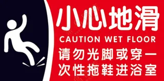 小心地滑 标识标语
