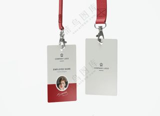 工牌厂牌胸牌企业工作证件简约VI样机PSD模板6