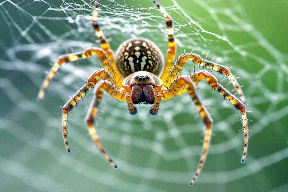 蜘蛛蜘蛛网昆虫摄影图