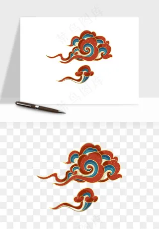国潮敦煌云纹祥云云彩png免抠