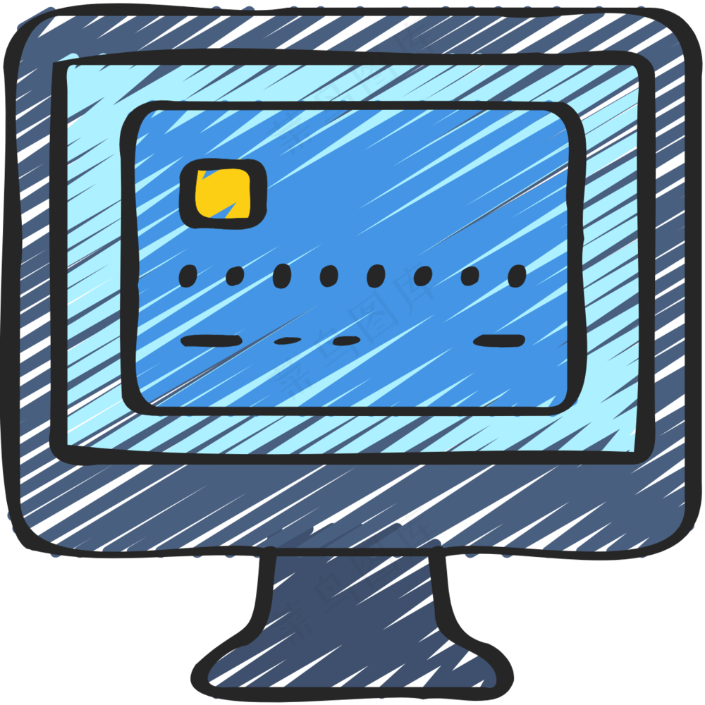 网络银行 铅笔手绘图标icon